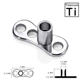 WARRIOR Dermal Anchor Titanium G23 Sterile and Scalpel Biopsy Skin Curette Kai Medical Punch Disposable Perforating Professional Piercing Tool Kit (Diameter 1.5 mm, 1 Piece + 1 Dermal)