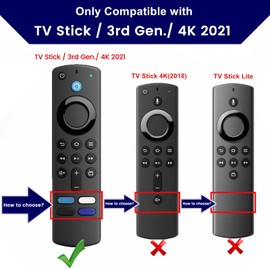 3-Pack Remote Cover for Lenovo FireTV Stick, HD, 3rd Gen., 4k Remote Controller, Glowing Green + Glow Blue + Glow Purple