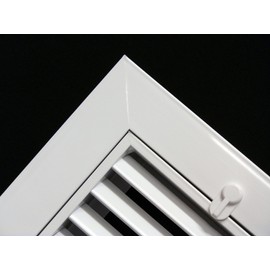 12" X 12" Aluminum Return Filter Grille for 1" Filter - Easy Airflow - Linear Bar Grilles [Outer Dimensions: 14.5"w X 14.5"h]