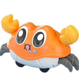 Crab Animal Press and Go Car Set for Toddlers,Fun Sliding Toys for Babies,Perfect Birthday, Interactive Play for Kids,Ideal for Family Bonding Party Favors (Orange)