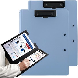 【2-Piece Set】Gray Binder A4 2-Fold Binder A4 2-Fold Holder 1.6mm Thick Plate Multifunctional Waterproof File Protection