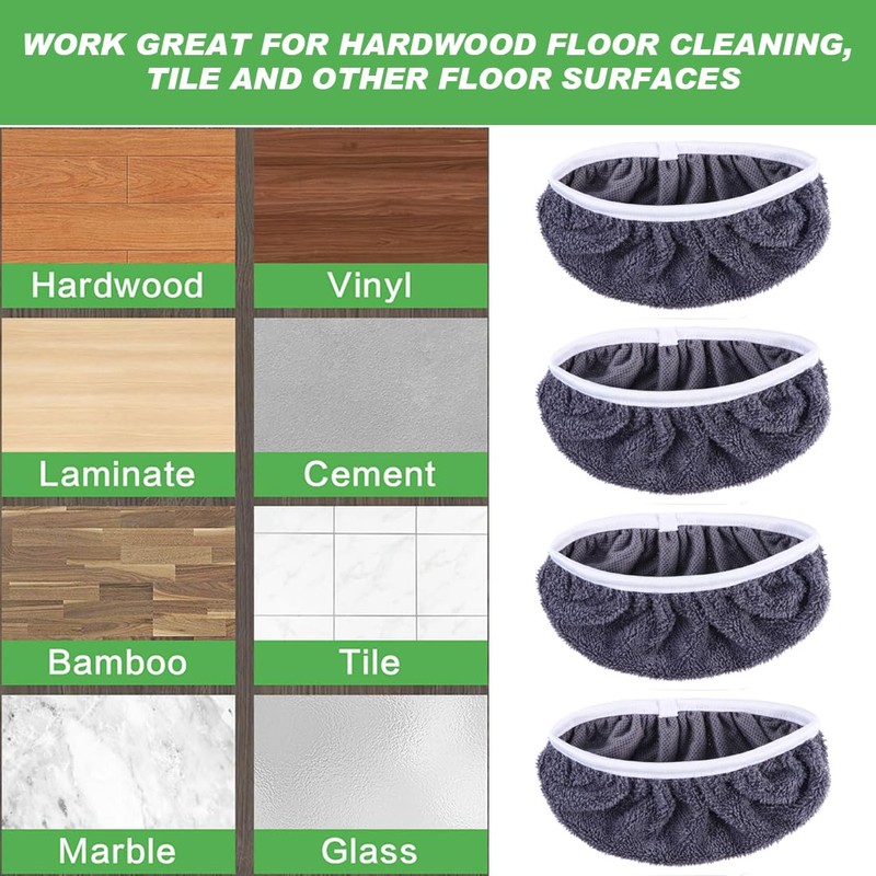Reusable Microfiber Mop Pads Dry Sweeping Cloths Compatible with Swiffer