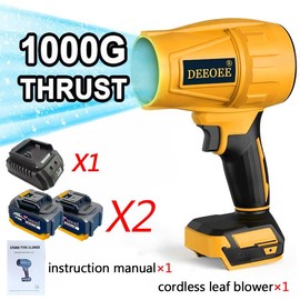 DEEOEE Cordless Turbo Jet Leaf Blower – High-Power Brushless Motor, Violent TurboFan for Car Drying, Dust Cleaning & Snow Removal – Handheld & Lightweight for Outdoor & Garage Use - Color: 1000G-Wind Thrust Yellow