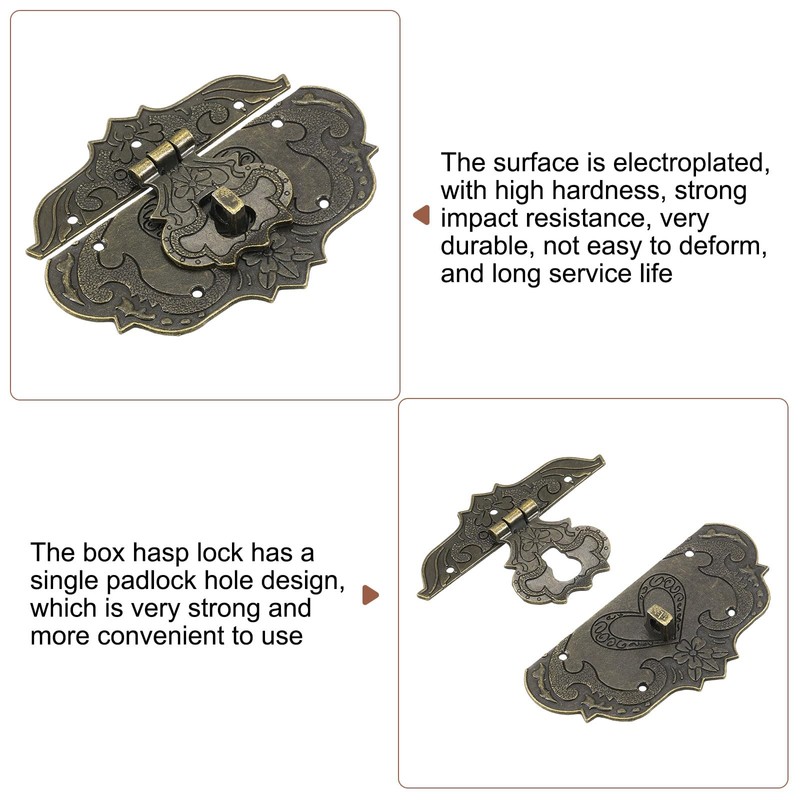 sourcing map Hasp Clasp Latch Lock, 97 x 78mm Decorative