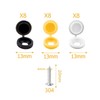 Number Plate Screws | 48pcs | 8x Black Caps |