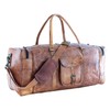 Leather duffle bags large 24 Inch Square Duffel Travel Gym