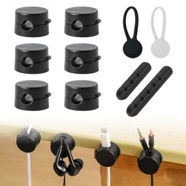 FunnAura 10PCS Magnetic Cable Clips Holder, Mini Cube Tidy Wire Cord Organiser Storage for Desk Nightstand Office Home