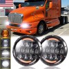 Bricologht For Kenworth T2000 1997-2011 Pair 7inch Round LED Headlights