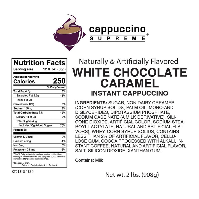 Cappuccino Supreme White Chocolate Caramel Instant Cappuccino Mix 6 x