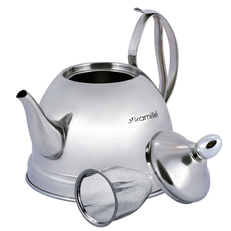 1 Litre Teapot with Tea Strainer Insert Stainless Steel Premium