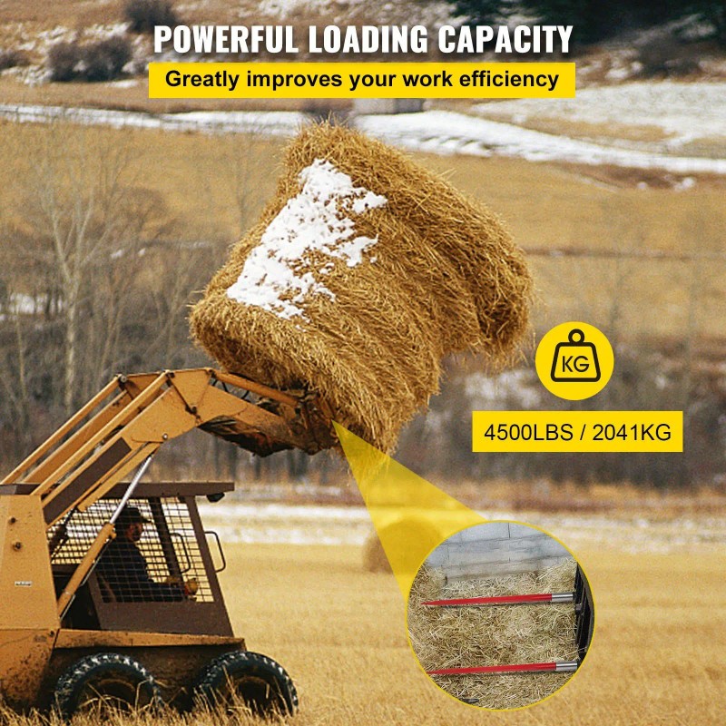 Hay Spear 49 Inch Red Coated Bale Spike Quick Attach