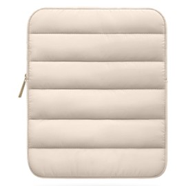 Puffy Laptop Sleeve,Quilted Design, Suitable for 13 Inch Laptops,College Student Gifts for Christmas,Cream Colour