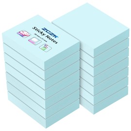 ZCZN Small Sticky Notes 38 x 51mm, 100 Sheets/Pad, 14 Pads, Light Blue