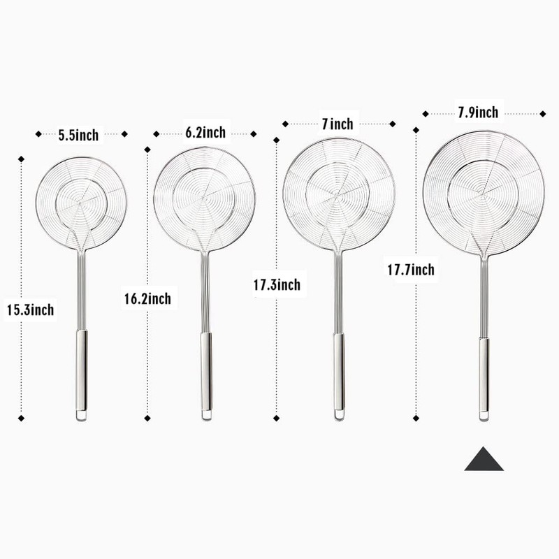 YFWOOD 7.9 Inch Spider Strainer Skimmer, Reinforced Double Coil Wire