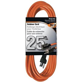 Rocky Mountain Cable Outdoor Extension Cord Orange 3 Prong - Heavy Duty Vinyl - 16/3 - Ultra flexible, Water resistant, flame retardant - Weather resistant - Reinforced for durability (25 feet)