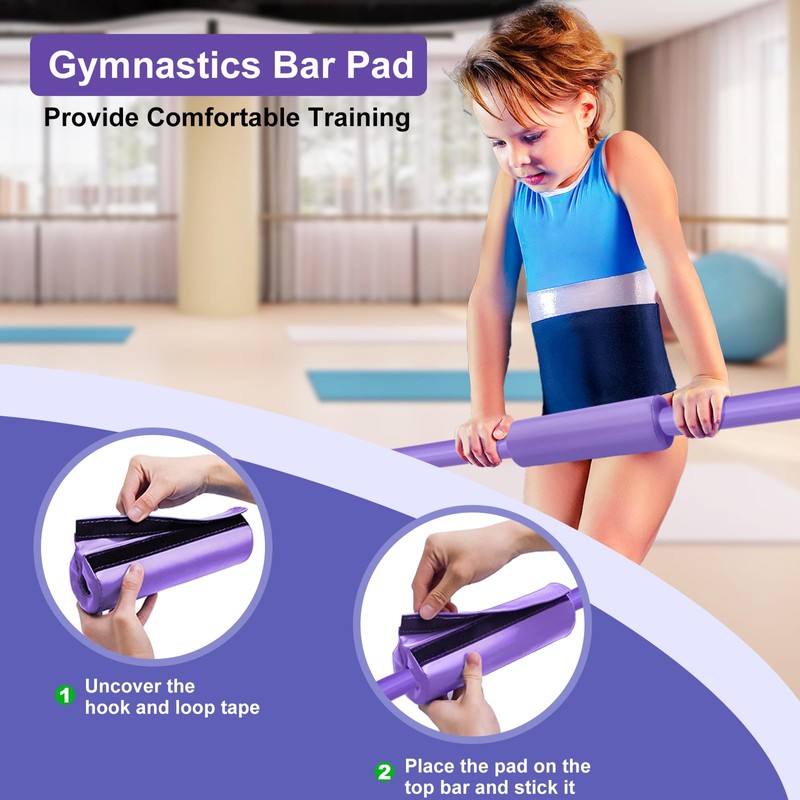 RINREA Gymnastic Bars for Kids with Adjustable Height, Folding Gymnastic