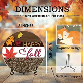 patcate Happy Fall Desk Decor, 8 Inch Autumn Maple Leaves Table Centerpieces, Thanksgiving Gifts for Home Farmhouse Decorations - A13
