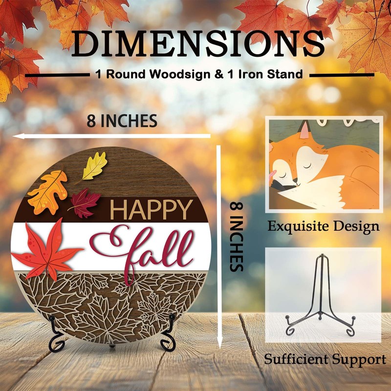 patcate Happy Fall Desk Decor, 8 Inch Autumn Maple Leaves