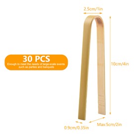 NICECRAFT 30 Pcs Wooden Tongs for Charcuterie Mini Bamboo Tongs Disposable Tongs for Serving Food NaturaL Wooden Cooking Toast Tongs, WT30