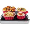 Chefman Compact Glass top Warming Tray with Adjustable Temperature Control-Black