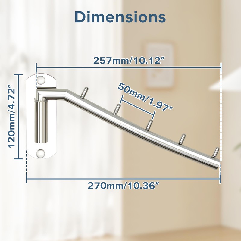 Alise Wall Mounted Drying Rack,Swivel Clothes Drying Rack Stainless Steel,Space