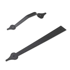 ZEKOO 12 pcs Steel Decorative Garage Door Hinges Handles Iron Hardware Kit Color Black (Not Magnetic)