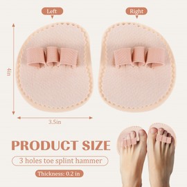 BBTO 2 Pieces Toe Splint Hammer Toe Straightener Hammer Toe Corrector with 3 Holes Toe Hammer Toe Support for Women Men Toes Claw Toes Metatarsal Support Corrector Wrap