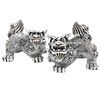 Okinawa Souvenir Shisa Figurine Mini Entrance Gold/Silver Lion Shisa Side