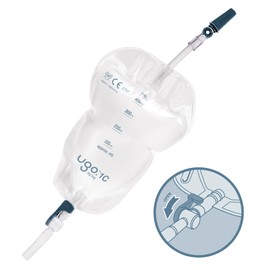 Ugo Leg Bags – Urine Drainage Bags/Catheter Leg Bags, T Tap or Lever Tap with Soft Fabric Backing and a Natural Leg-Shape Design (Pack of 10)