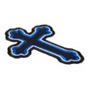 Blue & Black Decorative Cross Patch, Religious Cross Patches