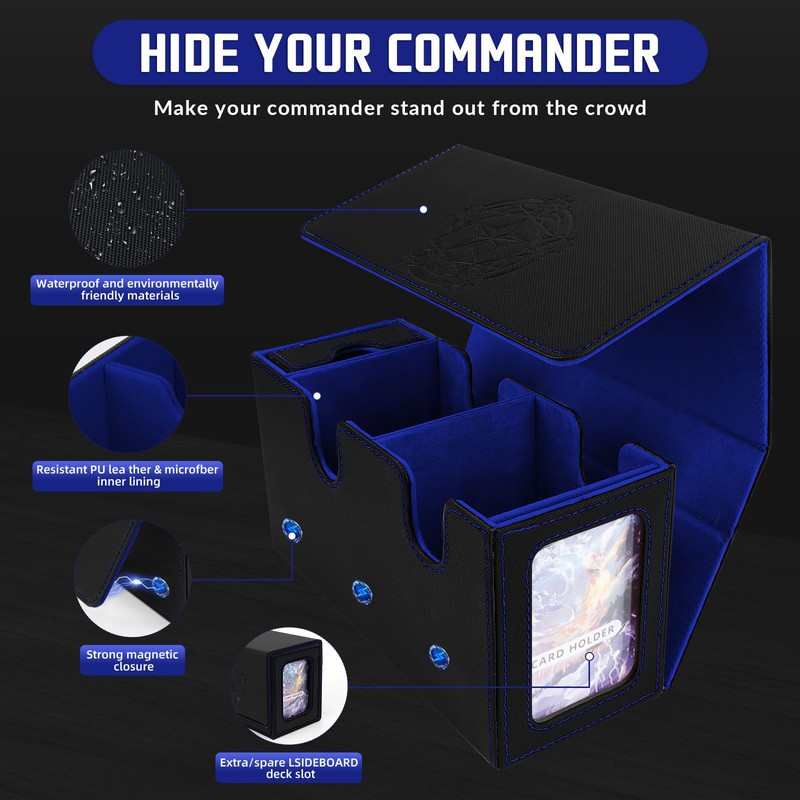 QUOTRE Card Deck Box for MTG Commander (Blue)
