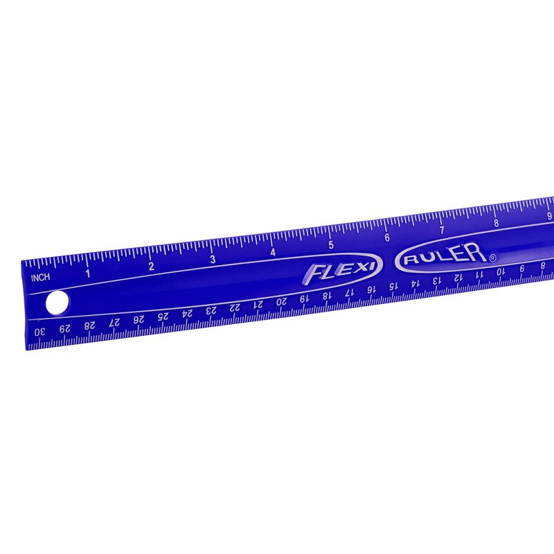 It's Academic Flexi Rulers, 12-inch Flexible Non-Breakable Ruler, 12-Pack, Blue
