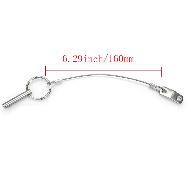 GANGUOLA Quick Release Pin Bimini Top Pins 1/4" Lanyard Boat
