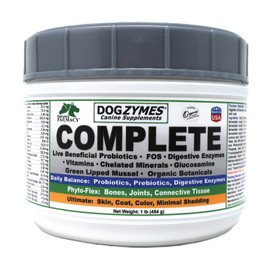 Dogzymes Complete - Probiotics, prebiotics, Glucosamine, Chondroitin, MSM and Hyaluronic Acid, Complete Skin and Coat Care (1 Pound)