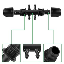 Hydrogarden Barbed Tee 1/2 Inch to 1/4 Inch Irrigation Tube, Barbed Tee Irrigation Tube, Barbed Tee Connectors Drip Irrigation，Anti-Drop Irrigation Tube for Patio 6-Way