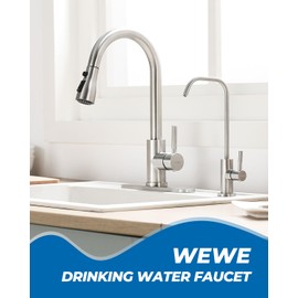 WEWE WEWE Drinking Water Faucet, Lead-Free Kitchen Water Filter Faucet for Reverse Osmosis or Water Filtration System, RO Faucet, Brushed Nickel