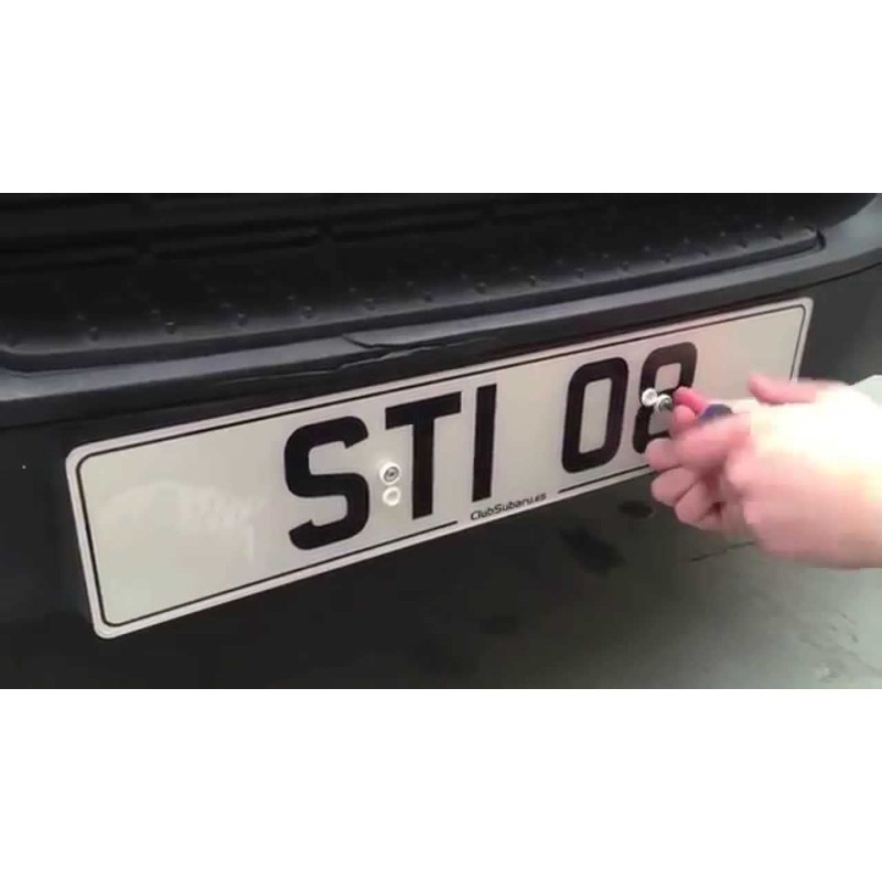 Number Plate Screws & Caps Kit 6PC Yellow Black White