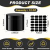 24 Pack 12 oz Black Plastic Jars with Black Lids,