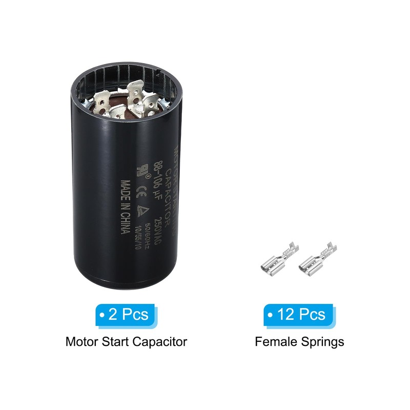 PATIKIL Motor Start Capacitor, 2 Pcs 88-106uf 250V 50/60Hz CD60