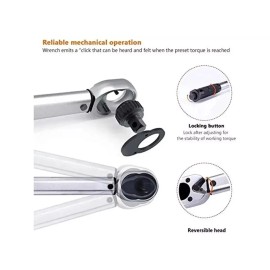 TACKLIFE 1/2" Torque Wrench Snap Socket Professional Drive Click Type Ratcheting