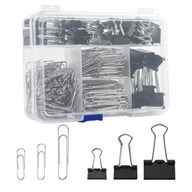 Timotech Clips de Papel Varios Tamaos, Clips 340, Clips de Papel Negros para Carpeta, Juego de Clips Grandes para Oficina, Suministros Escolares,...  