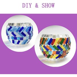 0.7X2.1 CM (0.27X0.82 inch) Stained Glass Strip,Clear Glass Mosaic Pieces DIY Mosaic Tiles Hobbies Art Crafts Material 200g(0.44lb) (Orange)