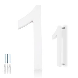 Hvatry House Numbers for Outside, White 6 inch Modern Floating Address Numbers for Front Door, Street, Apartment, Farmhouse, High Visibility Numbers Enhance Home's Exterior Charm(House Numbers 1)
