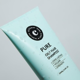 COCUNAT - Pure Shampoo for Oily Hair - Stronger, Fuller and Greaseless Hair - Sulfate Free Removes Toxins - Non Stinging - 200 ml