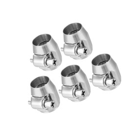 Partuto 5 Pcs AN4 Hex Car Hose Finisher Pipe Clamp with Screw Silver Tone Replacement