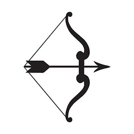 Bow Arrow Archery - Vinyl Decal Sticker - 3.75" x 4.75" - Black