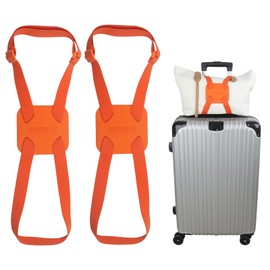 Luggage Straps Bag Bungees add a Bag, Luggage Bungee for suitcases Elastic Strap Belt- 2 Pack (Orange-2)