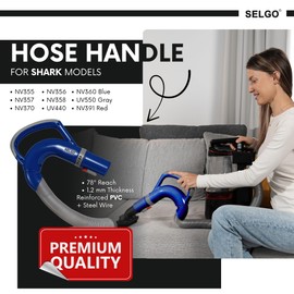 Selgo Upgraded Replacement Hose Handle - Premium Quality Shark OEM Vacuum Cleaner Hose Handle - Shark Navigator Rotator Lift-Away Upright for NV360 Series (Blue)