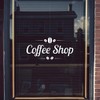 Coffee Shop Modern Window Sign Vinyl Graphics Sticker Shop Cafe