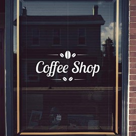 Coffee Shop Modern Window Sign Vinyl Graphics Sticker Shop Cafe Coffee Shop Restaurant